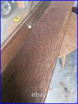 Antique Columbus Show Case Co Tiger Oak Slant Front General Store Display Case 6