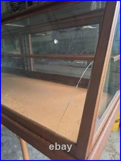 Antique Columbus Show Case Co Tiger Oak Slant Front General Store Display Case 6