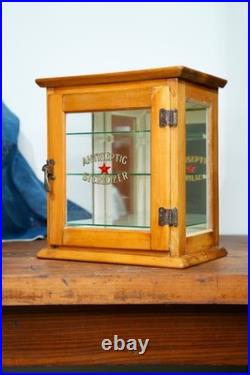 Antique Countertop Display Case Wood Glass shelf apothecary cabinet Vintage