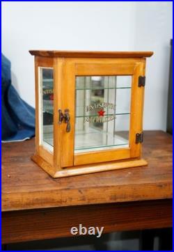 Antique Countertop Display Case Wood Glass shelf apothecary cabinet Vintage