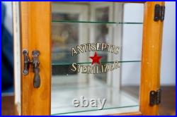 Antique Countertop Display Case Wood Glass shelf apothecary cabinet Vintage