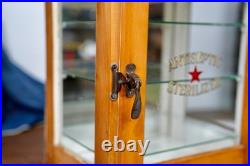 Antique Countertop Display Case Wood Glass shelf apothecary cabinet Vintage
