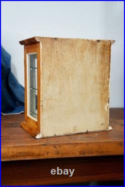 Antique Countertop Display Case Wood Glass shelf apothecary cabinet Vintage