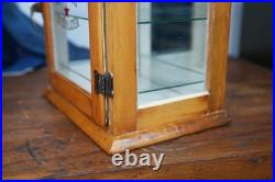 Antique Countertop Display Case Wood Glass shelf apothecary cabinet Vintage