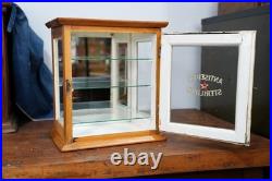 Antique Countertop Display Case Wood Glass shelf apothecary cabinet Vintage