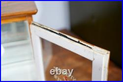 Antique Countertop Display Case Wood Glass shelf apothecary cabinet Vintage