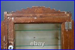 Antique Countertop Display Case Wood Glass shelf vintage apothecary cabinet