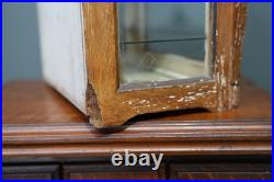 Antique Countertop Display Case Wood Glass shelf vintage apothecary cabinet