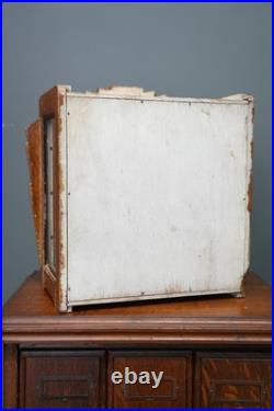 Antique Countertop Display Case Wood Glass shelf vintage apothecary cabinet