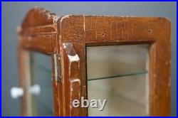 Antique Countertop Display Case Wood Glass shelf vintage apothecary cabinet