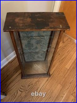 Antique Country Store Countertop Wood Slant Glass Display Case Apothecary As Is