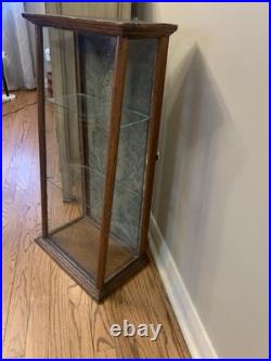 Antique Country Store Countertop Wood Slant Glass Display Case Apothecary As Is