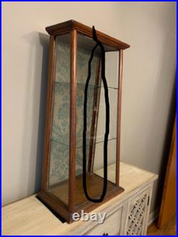 Antique Country Store Countertop Wood Slant Glass Display Case Apothecary As Is