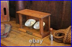 Antique Country Store Display Case Showcase Eagle Oak Glass Countertop Vtg