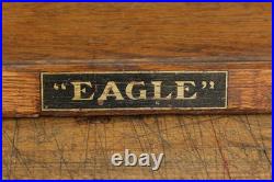 Antique Country Store Display Case Showcase Eagle Oak Glass Countertop Vtg