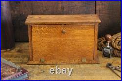 Antique Country Store Display Case Showcase Eagle Oak Glass Countertop Vtg