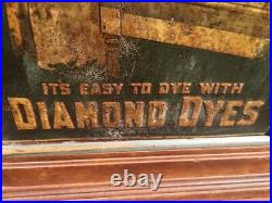 Antique DIAMOND DYES Countertop Cabinet Display Advertising Country Store Vtg