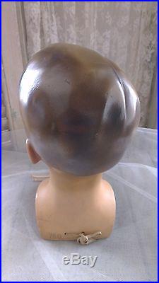 Antique, French child, mannequin head, plaster, mannequin bust. Glass eyes