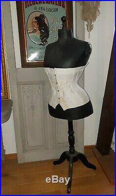 Antique French victorian Wasp Waist mannequin dressform Napoleon III 1850