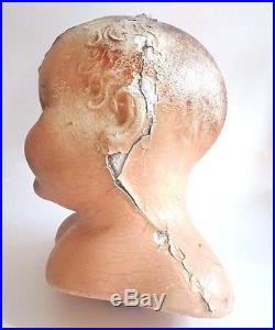 Antique GERBER BABY Doll Head Bust Store Display Advertising Chippy Mold Vintage