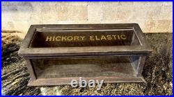 Antique Hickory Elastic Display Case General Store Counter Fixture Thread