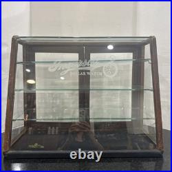 Antique Ingersoll Watch Wooden Countertop Glass Display Case General Store Sign