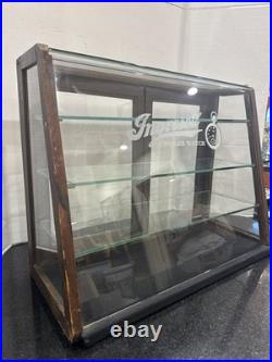 Antique Ingersoll Watch Wooden Countertop Glass Display Case General Store Sign