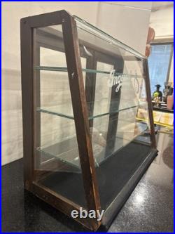 Antique Ingersoll Watch Wooden Countertop Glass Display Case General Store Sign