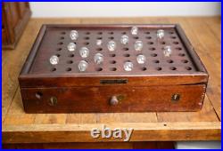 Antique Light Bulb Store Display Cabinet wood Tool box Vintage automotive lamp