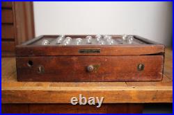 Antique Light Bulb Store Display Cabinet wood Tool box Vintage automotive lamp