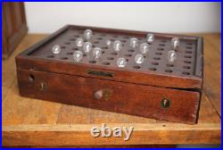 Antique Light Bulb Store Display Cabinet wood Tool box Vintage automotive lamp