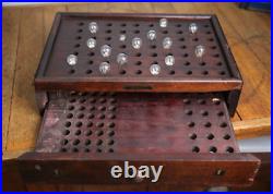 Antique Light Bulb Store Display Cabinet wood Tool box Vintage automotive lamp