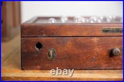 Antique Light Bulb Store Display Cabinet wood Tool box Vintage automotive lamp