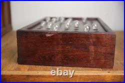 Antique Light Bulb Store Display Cabinet wood Tool box Vintage automotive lamp