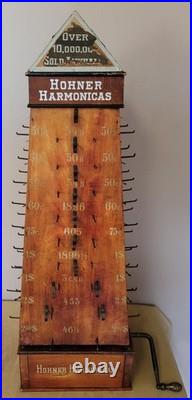 Antique M. Hohner Harmonica Store Display Stand Advertisement Vintage Germany