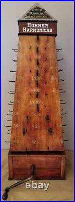 Antique M. Hohner Harmonica Store Display Stand Advertisement Vintage Germany