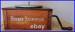 Antique M. Hohner Harmonica Store Display Stand Advertisement Vintage Germany
