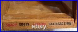 Antique Mercantile Sharp Edges Lasting Satisfaction Wooden Store Display Rare