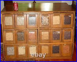 Antique Neat oak 18 drawer bean or seed cabinet-15631