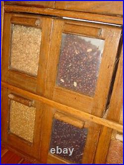 Antique Neat oak 18 drawer bean or seed cabinet-15631