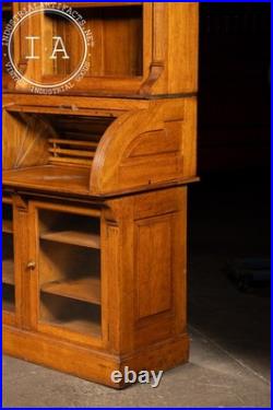 Antique Oak Jewelry Store Display Cabinet