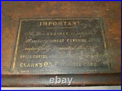 Antique Oak Spool Cabinet George A. Clark General Store Sewing Thread Display