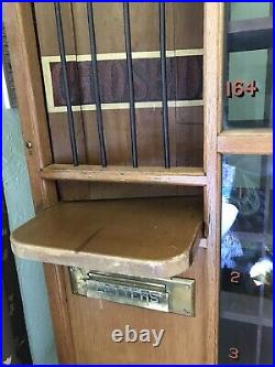 Antique Post Office Box Display Case Old General Store Vintage Wood Glass Unique