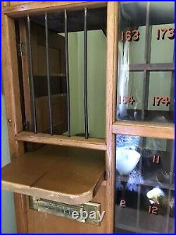 Antique Post Office Box Display Case Old General Store Vintage Wood Glass Unique
