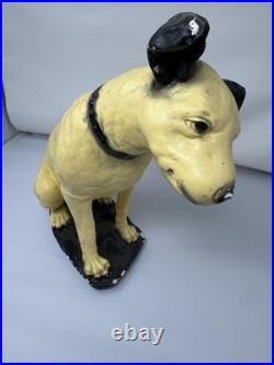 Antique RCA NIPPER Dog Chalkware Vintage Advertising