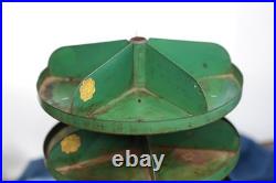 Antique Rotating Store Counter Display Rack Jewelry Stand Vintage Green