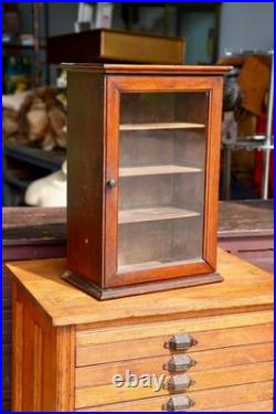 Antique Store Counter Display Case Wood shelf apothecary cabinet Countertop VTG