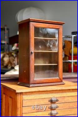 Antique Store Counter Display Case Wood shelf apothecary cabinet Countertop VTG