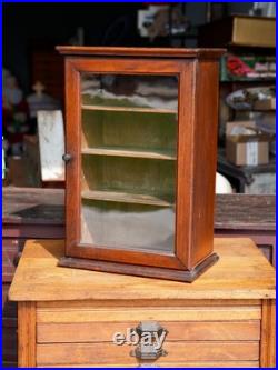 Antique Store Counter Display Case Wood shelf apothecary cabinet Countertop VTG