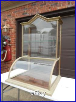 Antique Store Display Case Showcase Curve Glass Tower Cathedral Vintage Original